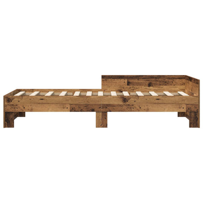vidaXL Bed Frame with Headboard Old Wood 80 x 200 cm Engineered Wood
