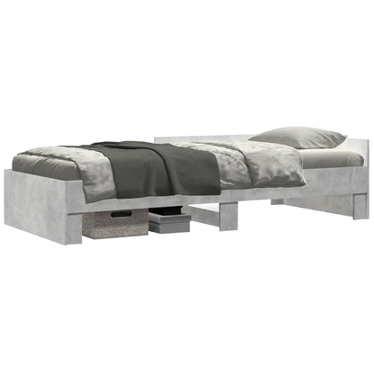 vidaXL Bed Frame with Headboard Concrete Grey 80 x 200 cm