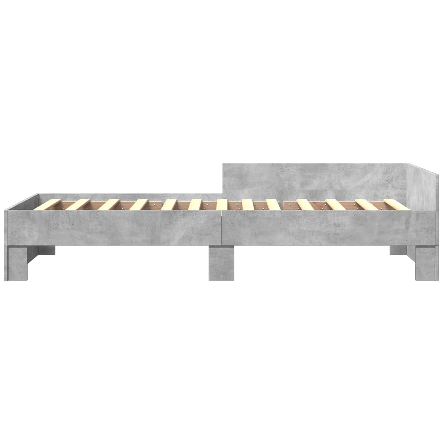 vidaXL Bed Frame with Headboard Concrete Grey 80 x 200 cm