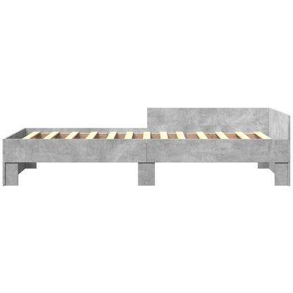 vidaXL Bed Frame with Headboard Concrete Grey 80 x 200 cm