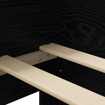 vidaXL Bed Frame with Headboard Black Oak 80 x 200 cm Engineered Wood