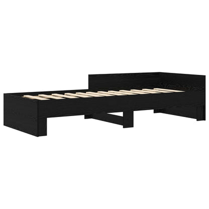 vidaXL Bed Frame with Headboard Black Oak 80 x 200 cm Engineered Wood