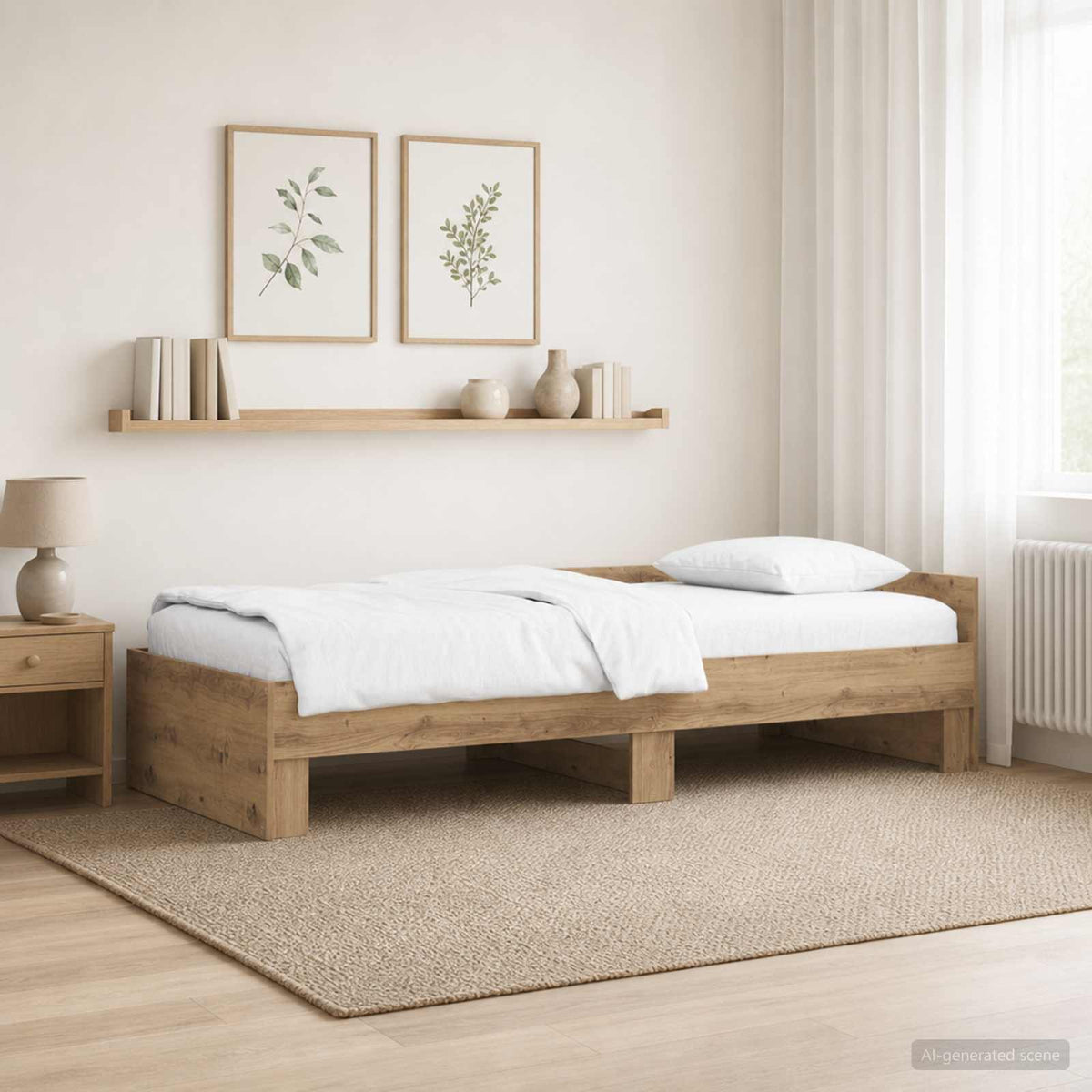 vidaXL Bed Frame with Headboard Artisan Oak 80 x 200 cm