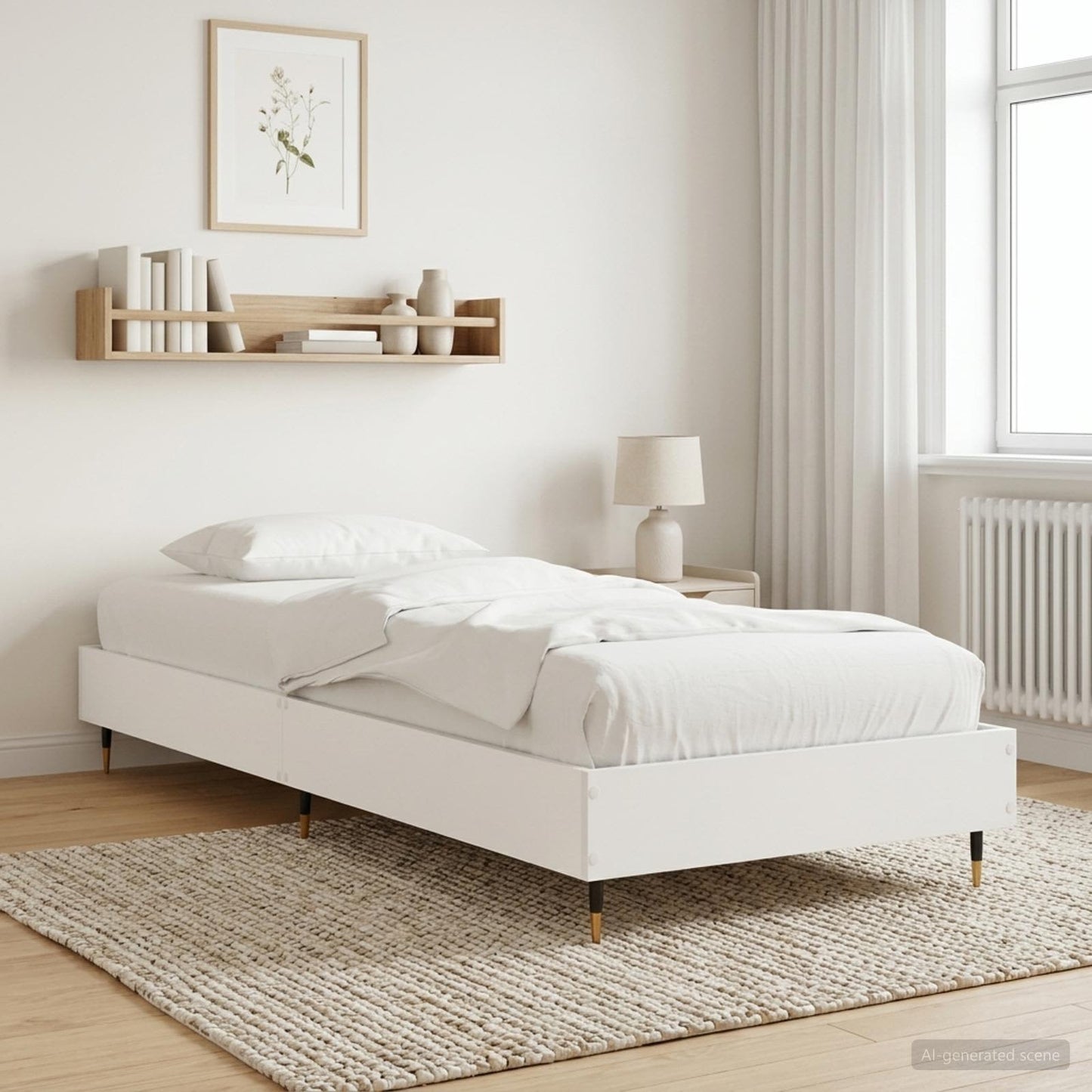 vidaXL Bed Frame White 80 x 200 cm Engineered Wood