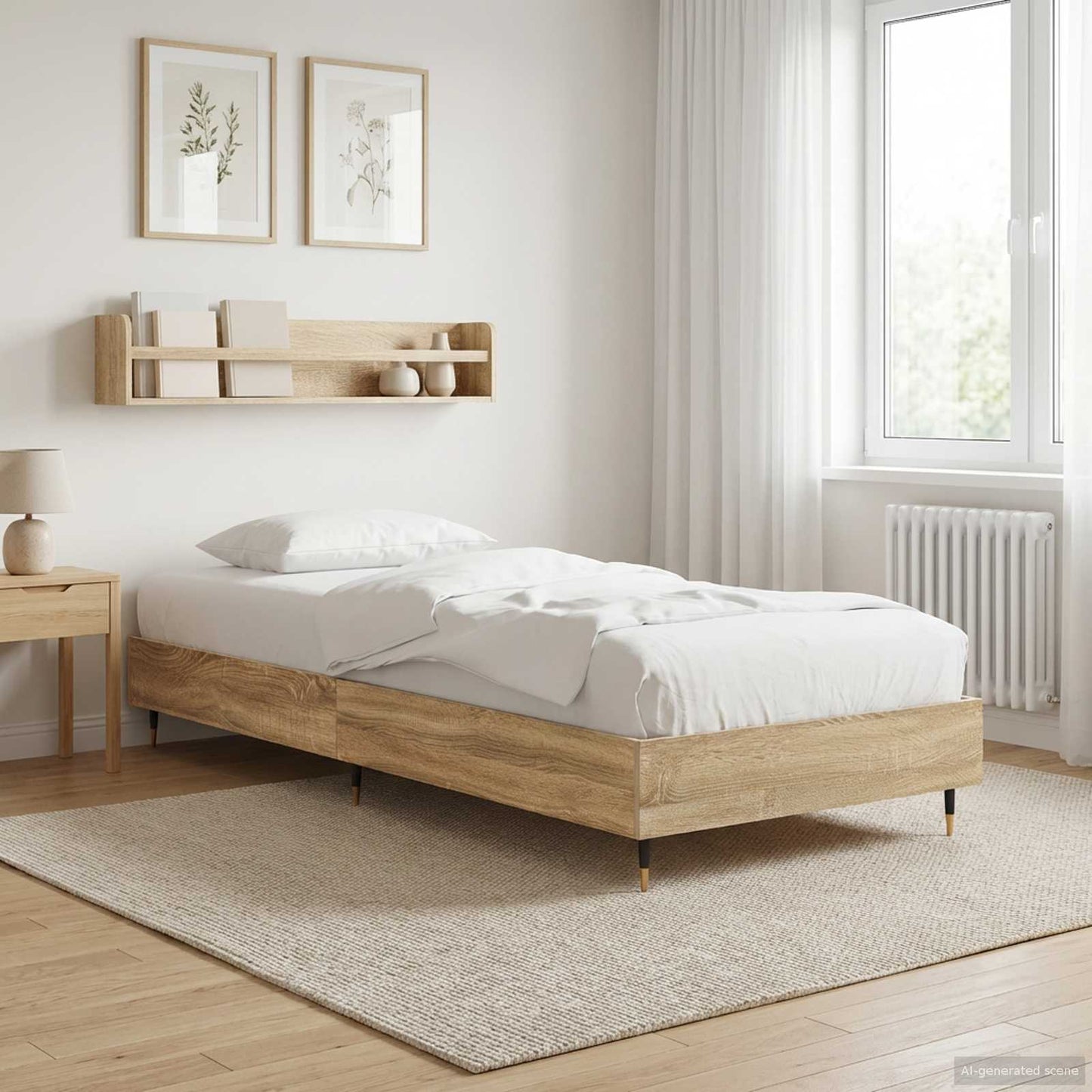 vidaXL Bed Frame Sonoma Oak 80 x 200 cm Engineered Wood