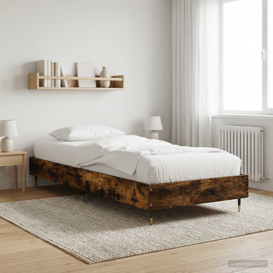 vidaXL Bed Frame Smoked Oak 80 x 200 cm Engineered Wood