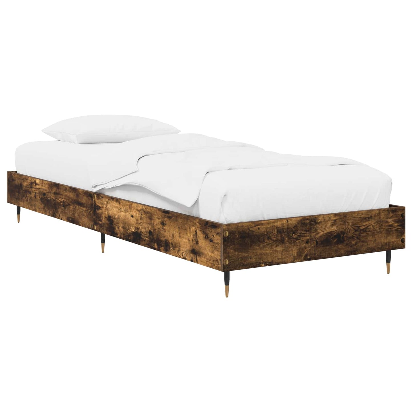vidaXL Bed Frame Smoked Oak 80 x 200 cm Engineered Wood
