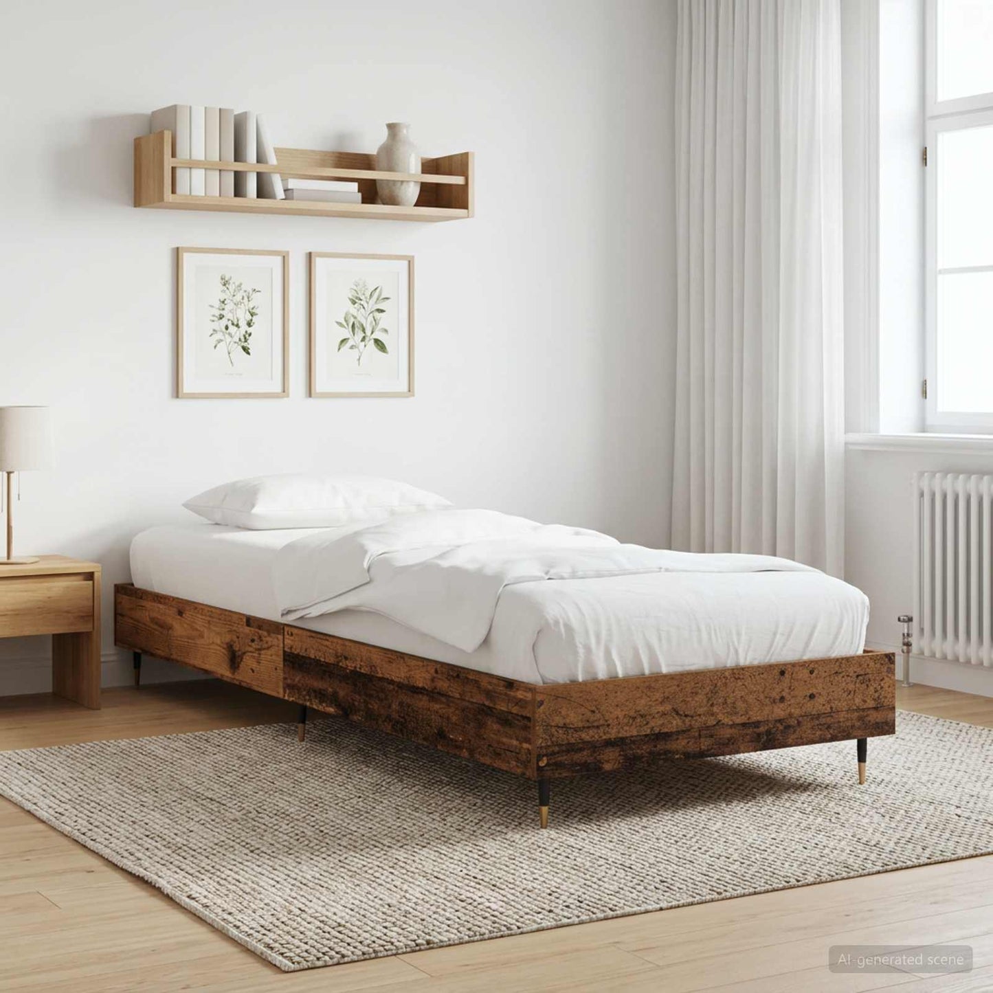 vidaXL Bed Frame Old Wood 80 x 200 cm Engineered Wood