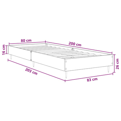 vidaXL Bed Frame Old Wood 80 x 200 cm Engineered Wood