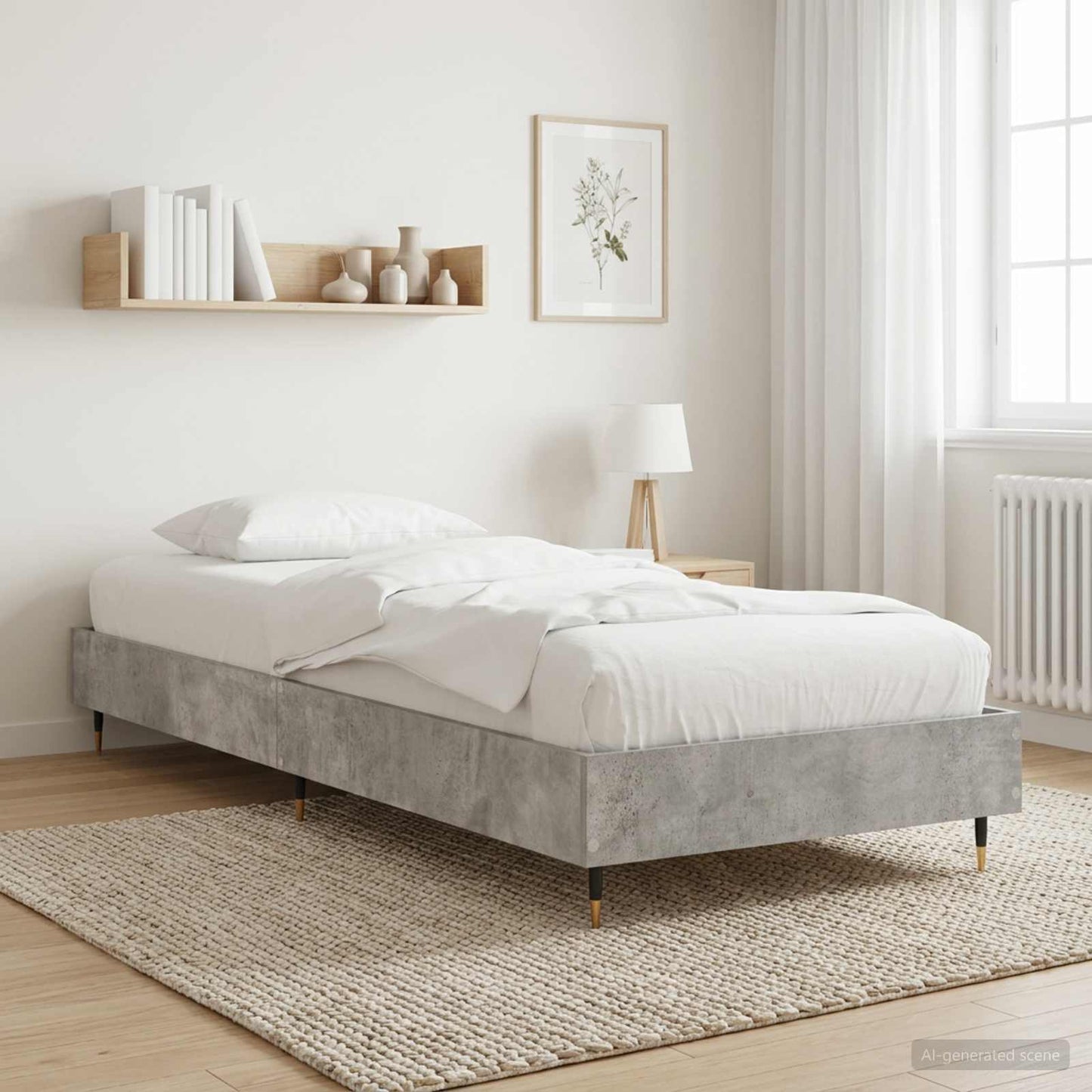 vidaXL Bed Frame Concrete Grey 80 x 200 cm Engineered Wood
