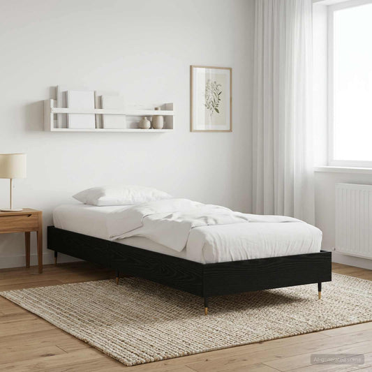 vidaXL Bed Frame Black Oak 80 x 200 cm Engineered Wood