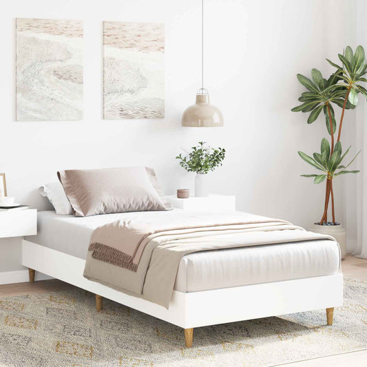 vidaXL Bed Frame White 80 x 200 cm Engineered Wood