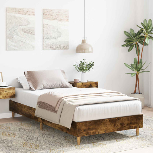 vidaXL Bed Frame Smoked Oak 80 x 200 cm Engineered Wood