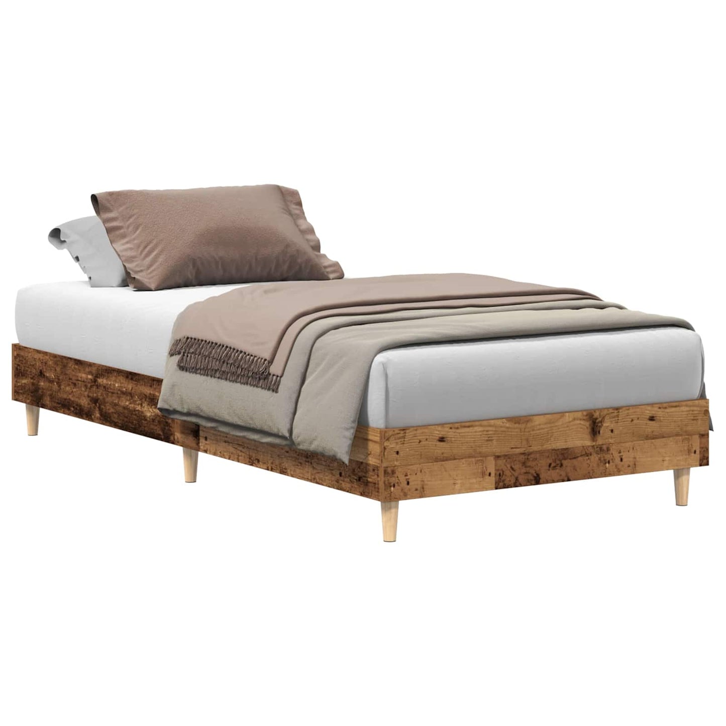 vidaXL Bed Frame Old Wood 80 x 200 cm Engineered Wood