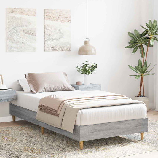 vidaXL Bed Frame Grey Sonoma 80 x 200 cm Engineered Wood