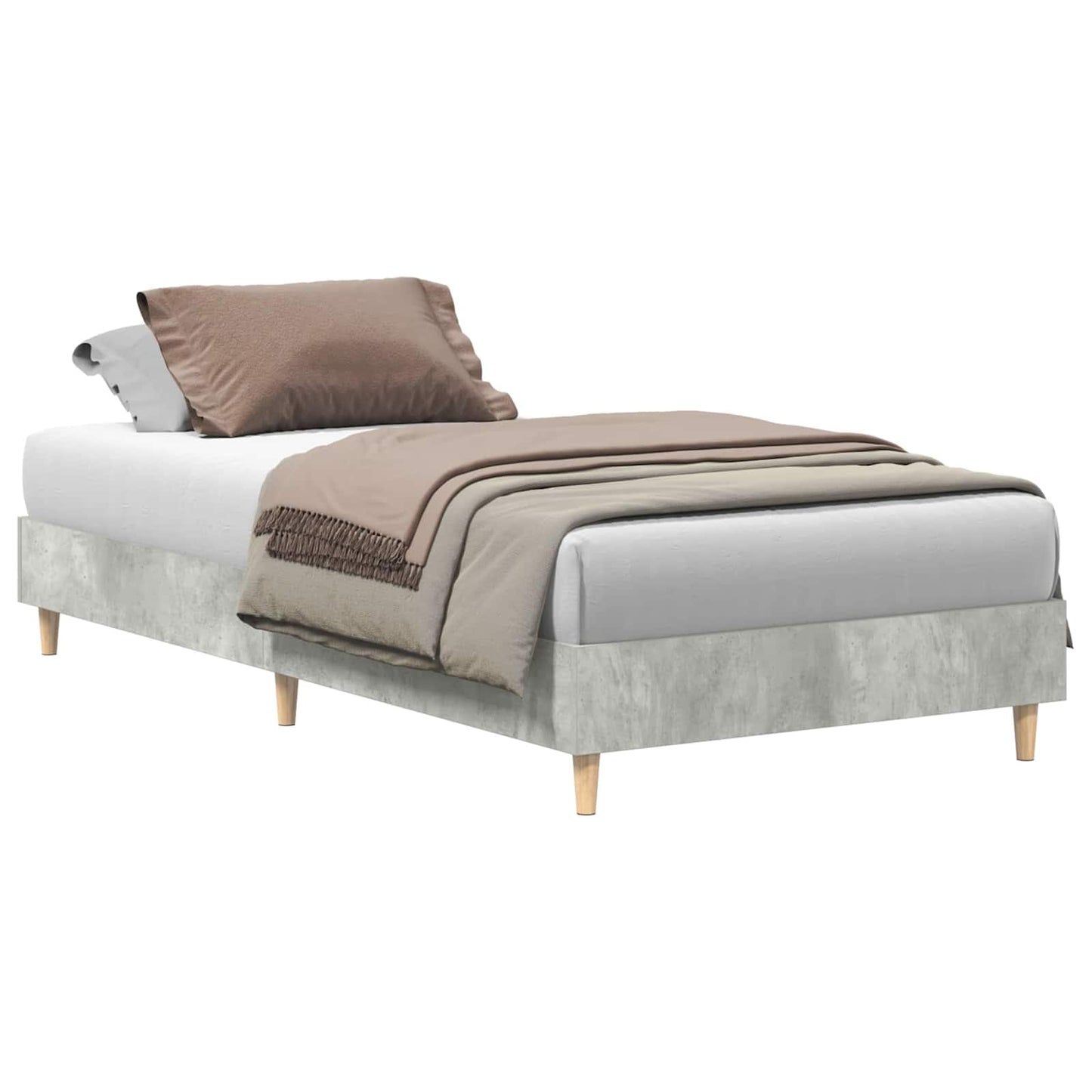 vidaXL Bed Frame Concrete Grey 80 x 200 cm Engineered Wood