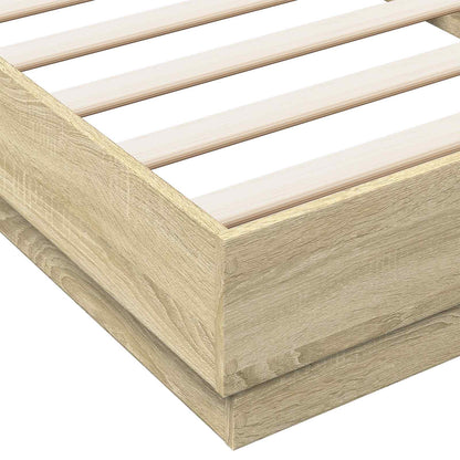 vidaXL Floor Bed Frame Sonoma Oak 80 x 200 cm Engineered Wood