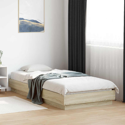 vidaXL Floor Bed Frame Sonoma Oak 80 x 200 cm Engineered Wood