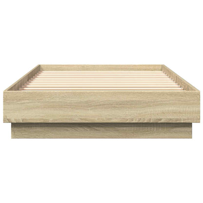 vidaXL Floor Bed Frame Sonoma Oak 80 x 200 cm Engineered Wood