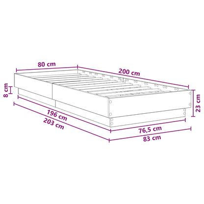 vidaXL Floor Bed Frame Sonoma Oak 80 x 200 cm Engineered Wood