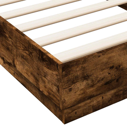 vidaXL Floor Bed Frame Smoked Oak 80 x 200 cm Engineered Wood