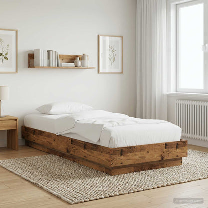 vidaXL Floor Bed Frame Old Wood 80 x 200 cm Engineered Wood