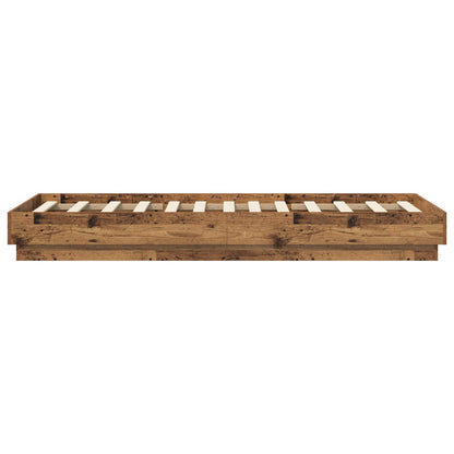 vidaXL Floor Bed Frame Old Wood 80 x 200 cm Engineered Wood