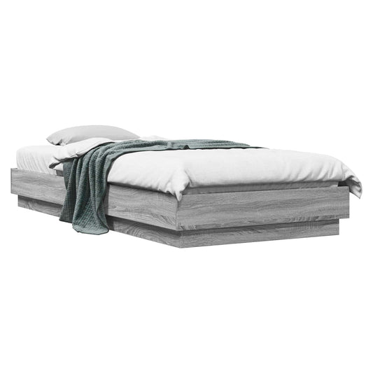 vidaXL Floor Bed Frame Grey Sonoma 80 x 200 cm Engineered Wood