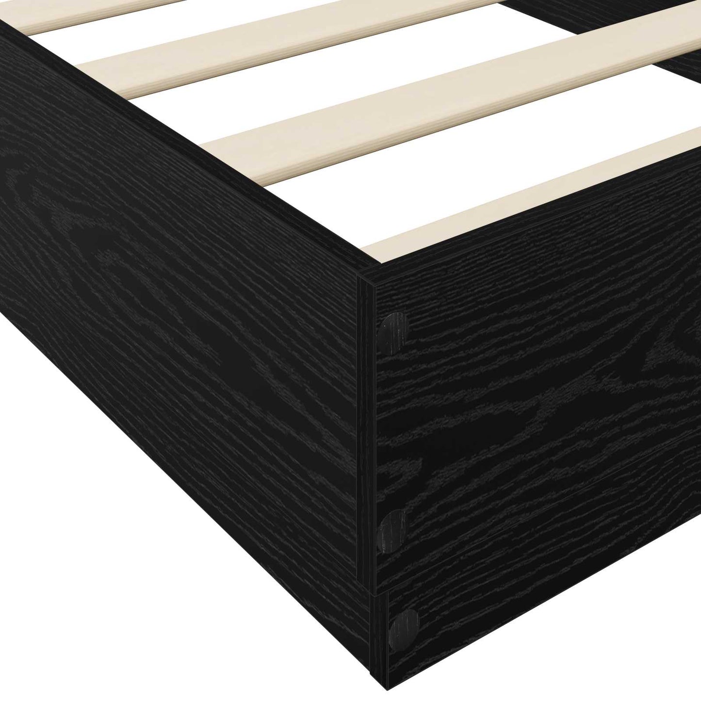 vidaXL Floor Bed Frame Black Oak 80 x 200 cm Engineered Wood