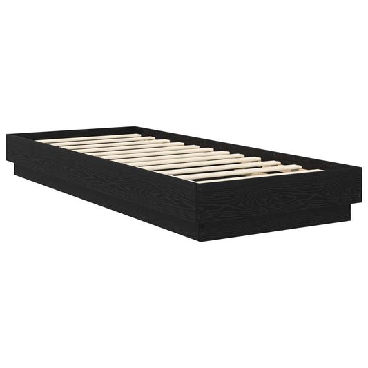 vidaXL Floor Bed Frame Black Oak 80 x 200 cm Engineered Wood
