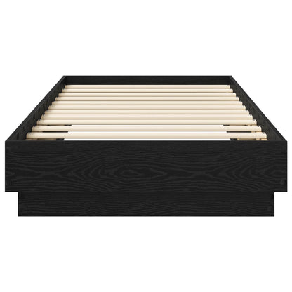 vidaXL Floor Bed Frame Black Oak 80 x 200 cm Engineered Wood