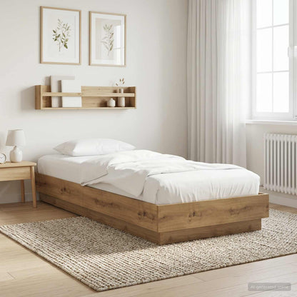vidaXL Floor Bed Frame Artisan Oak 80 x 200 cm Engineered Wood