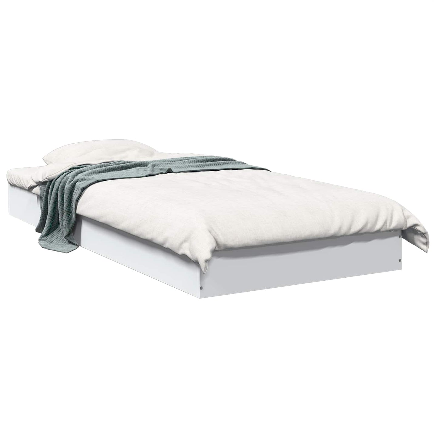 vidaXL Floor Bed Frame White 80 x 200 cm Engineered Wood