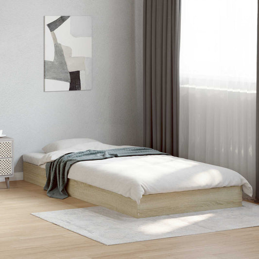 vidaXL Floor Bed Frame Sonoma Oak 80 x 200 cm Engineered Wood