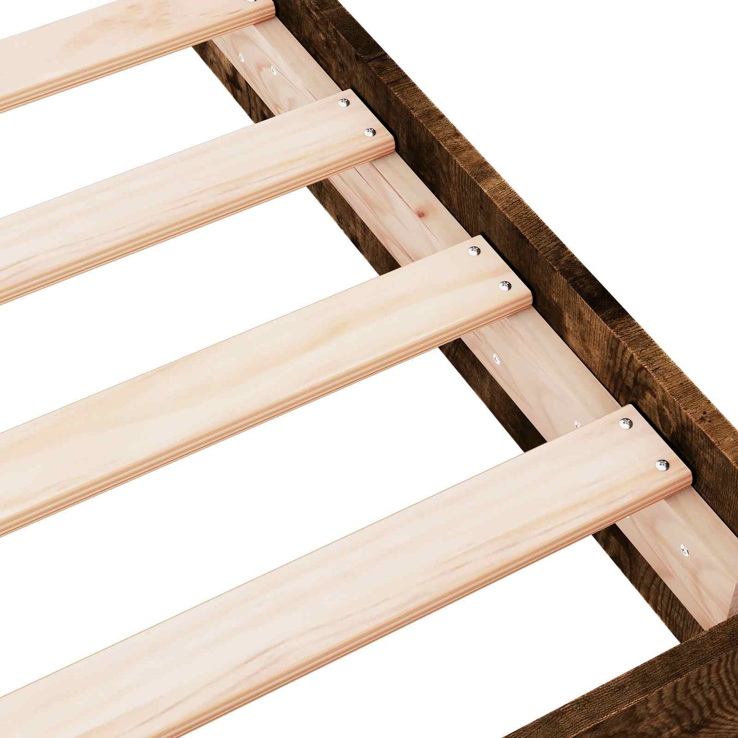 vidaXL Floor Bed Frame Smoked Oak 80 x 200 cm Engineered Wood