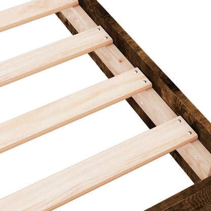 vidaXL Floor Bed Frame Smoked Oak 80 x 200 cm Engineered Wood