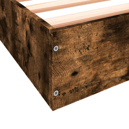 vidaXL Floor Bed Frame Smoked Oak 80 x 200 cm Engineered Wood