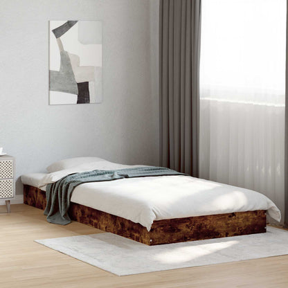 vidaXL Floor Bed Frame Smoked Oak 80 x 200 cm Engineered Wood