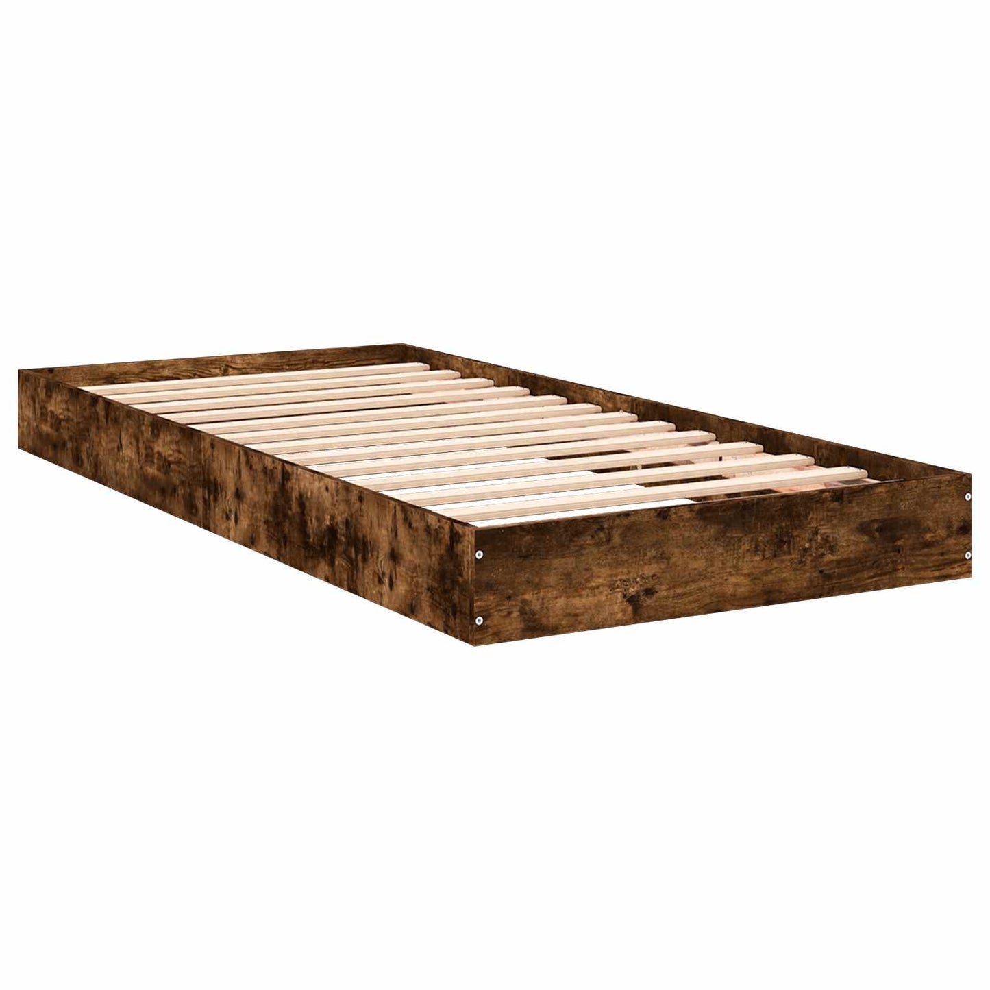 vidaXL Floor Bed Frame Smoked Oak 80 x 200 cm Engineered Wood