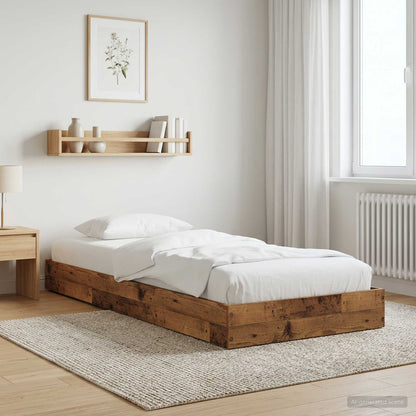 vidaXL Floor Bed Frame Old Wood 80 x 200 cm Engineered Wood