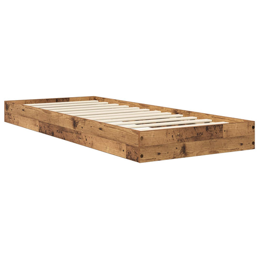 vidaXL Floor Bed Frame Old Wood 80 x 200 cm Engineered Wood