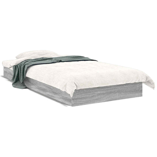 vidaXL Floor Bed Frame Grey Sonoma 80 x 200 cm Engineered Wood