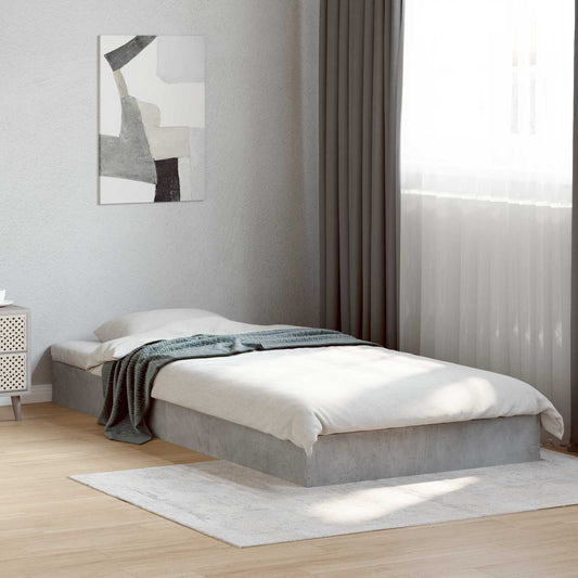 vidaXL Floor Bed Frame Concrete Grey 80 x 200 cm Engineered Wood