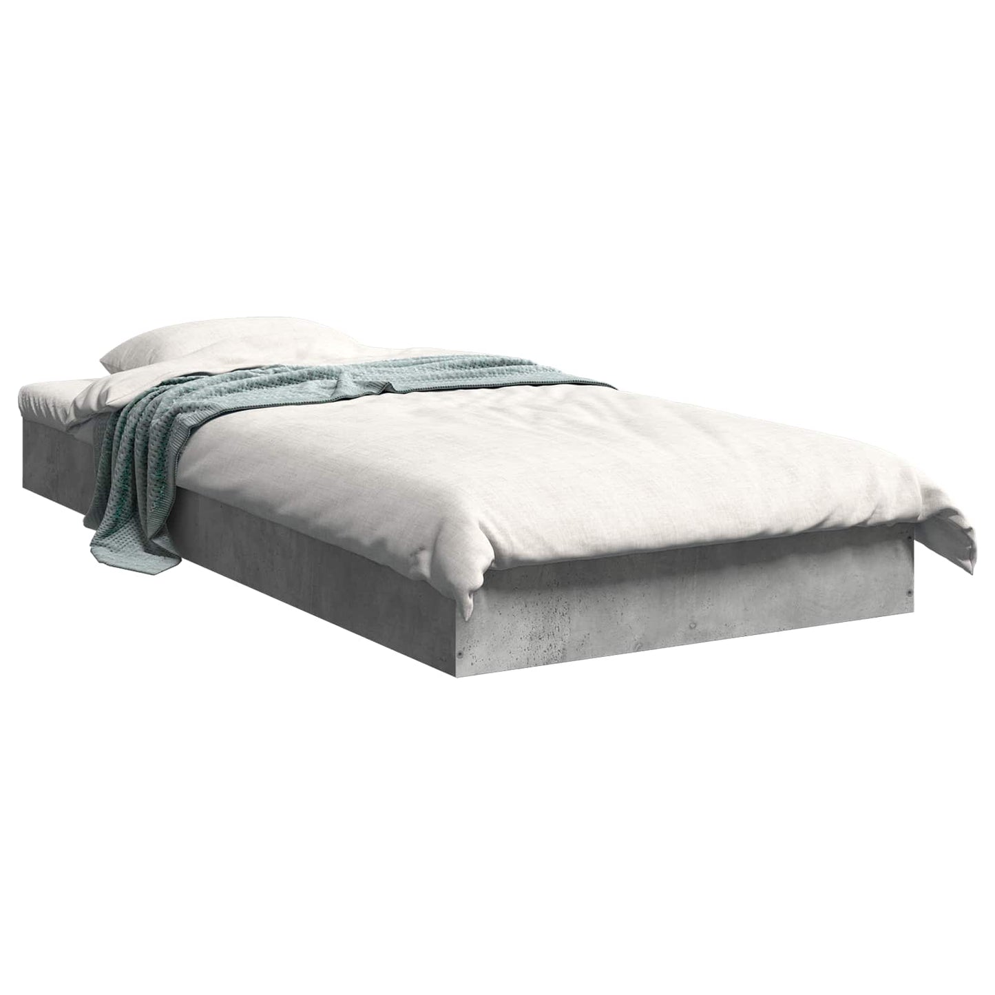 vidaXL Floor Bed Frame Concrete Grey 80 x 200 cm Engineered Wood
