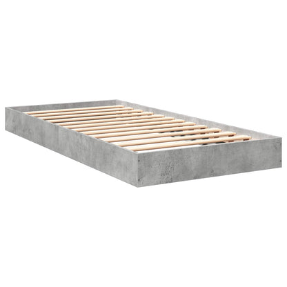 vidaXL Floor Bed Frame Concrete Grey 80 x 200 cm Engineered Wood