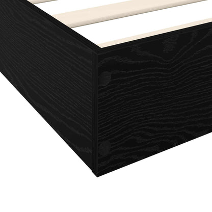 vidaXL Floor Bed Frame Black Oak 80 x 200 cm Engineered Wood