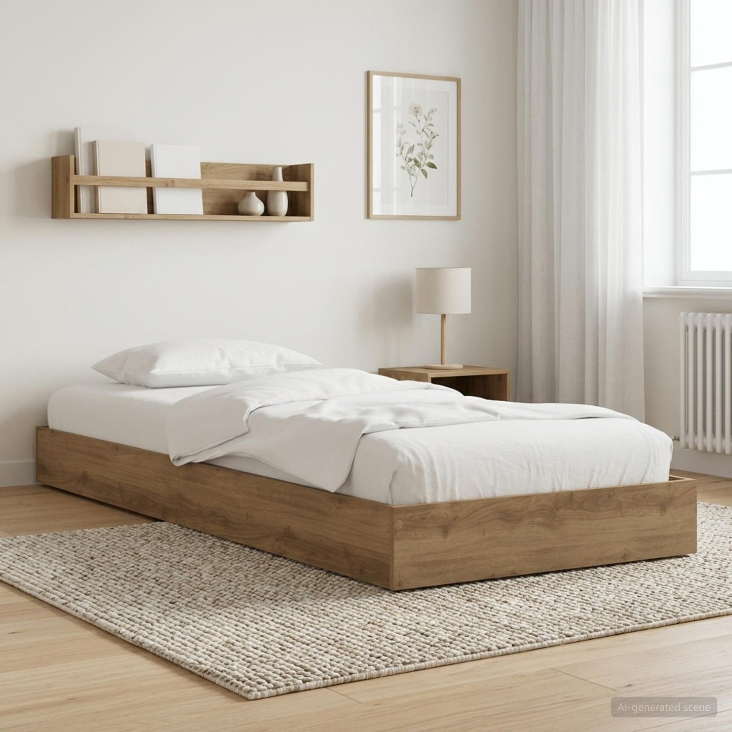 vidaXL Floor Bed Frame Artisan Oak 80 x 200 cm Engineered Wood