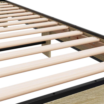 vidaXL Bed Frame with Headboard Sonoma Oak 80 x 200 cm Engineered Wood