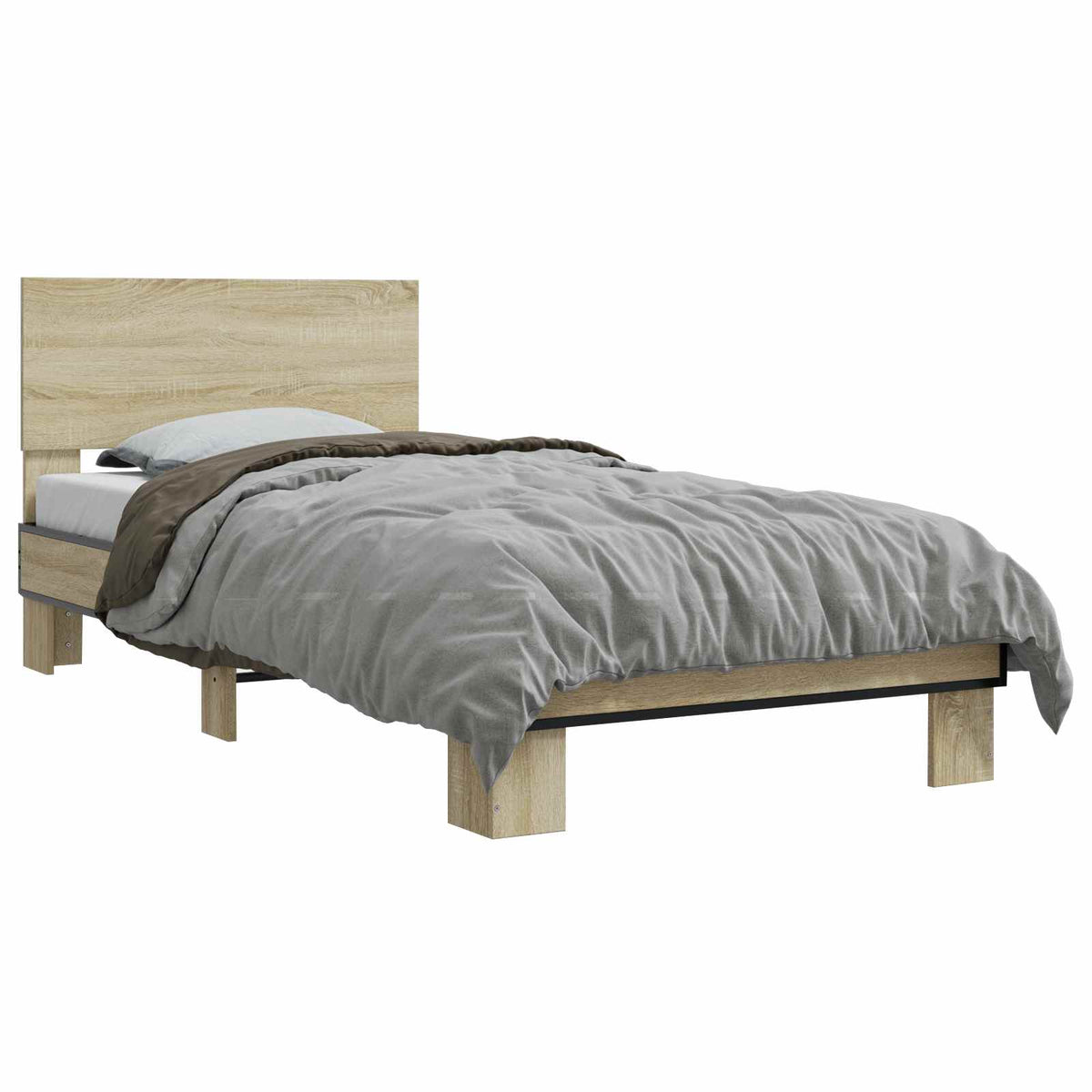 vidaXL Bed Frame with Headboard Sonoma Oak 80 x 200 cm Engineered Wood
