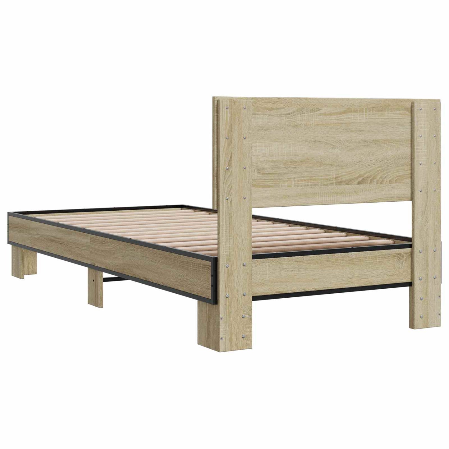 vidaXL Bed Frame with Headboard Sonoma Oak 80 x 200 cm Engineered Wood